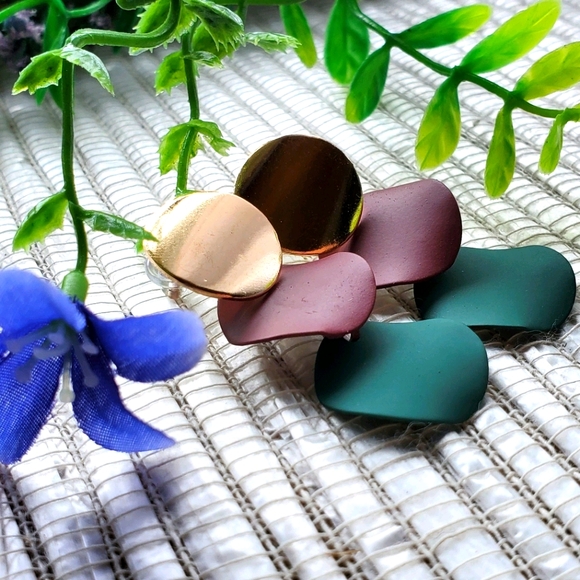 Fashion Bohemian Round Drop Metal Earrings purp/gn - Picture 12 of 14